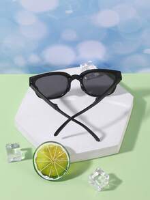 1 Juego de Gafas de sol de estilo callejero plegables con marco cuadrado y lentes protectoras UV, de estilo audaz y cool, para niños en salidas y vacaciones de verano - Multicolor - Ver 5