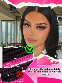 640/200pcs Cluster False Eyelashes Set, High Density 10D-100D, 10-16mm Mixed DIY Lash Clusters, Super Dense, Natural Look, Ultra Soft, Reusable, Suitable For Daily Life, Travel, Wedding, Date, Party, Music Festival And Christmas - Rose Red - View 10