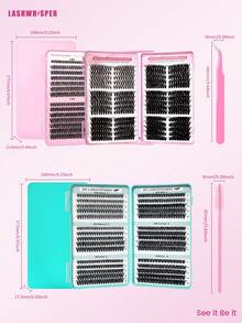 540pcs Single Cluster False Eyelashes, DIY Eyelash Extension, Natural D Curl 9-16mm, Ultra-Light Reusable Delicate Fake Lashes - Multicolor - View 10