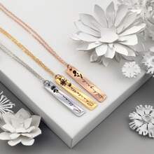 Personalized Birthday Flower Necklace, Necklace For Mom, Minimalist Floral Name Necklace, Customized Graduation Gift, Bridesmaid Wedding Gift - Multicolor 2 - View 3