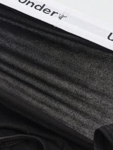 HIALEGION 5条装 男士舒适透气时尚字母腰带休闲三角裤