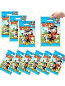 10pcs/Pack Paw Patrol Party Favor Bags, Skye Themed Plastic Candy Bags, Birthday Party Supplies Decorations - Multicolor - View 5