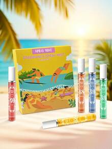 1/5PCS Spray de Fragancia Brasileña, Ambientador Digital de Playa de 10ml. Incluye Una Variedad de Aromas Como Coco, Vainilla, Jazmín y Pistacho. Natural, Fresco y de Larga Duración. Diseño Portátil Adecuado para el Hogar, Armario, Dormitorio, Baño, Coche, Citas, Viajes y Otras Ocasiones, Puede Usarse Como Ambientador en Verano. - Varias fragancias - Ver 5