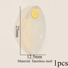 1件不锈钢18K镀金复古水滴形、方形、太阳形、绿松石形、虎眼石形等吊坠，手工DIY手链项链饰品配件，日常佩戴