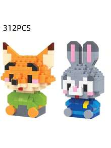 6厘米高积木人偶 - 米奇、尼克、史迪奇，可爱迷你桌面摆件，青少年玩具，房间装饰，动漫卡通，节日和生日礼物，万圣节，圣诞节 - 彩色 - 查看 4