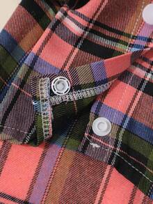 1件可爱时尚宠物狗休闲套装，撞色格子/彩色条纹/简约设计短袖格子衬衫，适合泰迪犬/贵宾犬等小型犬，春/夏/秋季皆宜。 - 彩色 - 查看 10