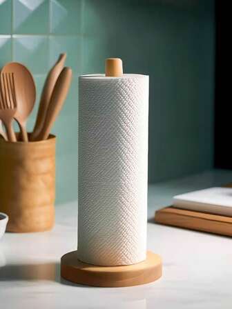 1pc Modern Bamboo Tissue Paper Holder, Tabletop Storage Accessory, Minimalist Design, Durable, Space-Saving, Suitable For Kitchen And Bathroom Storage, Applicable For Kitchen, Dining Room, Living Room And Daily Home Use, Can Hold Tissues, Hair Ties, Headbands And Hair Clips, Also Can Be Used As Jewelry Stand For Bracelets And Necklaces, Great Gift Idea