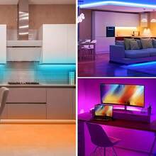 1pc USB Powered Portable Bluetooth LED Strip Light, RGB Color Changing, App Control, Music Sync Via Built-In Mic, LED Rope Light With Remote Control - RGB - View 11