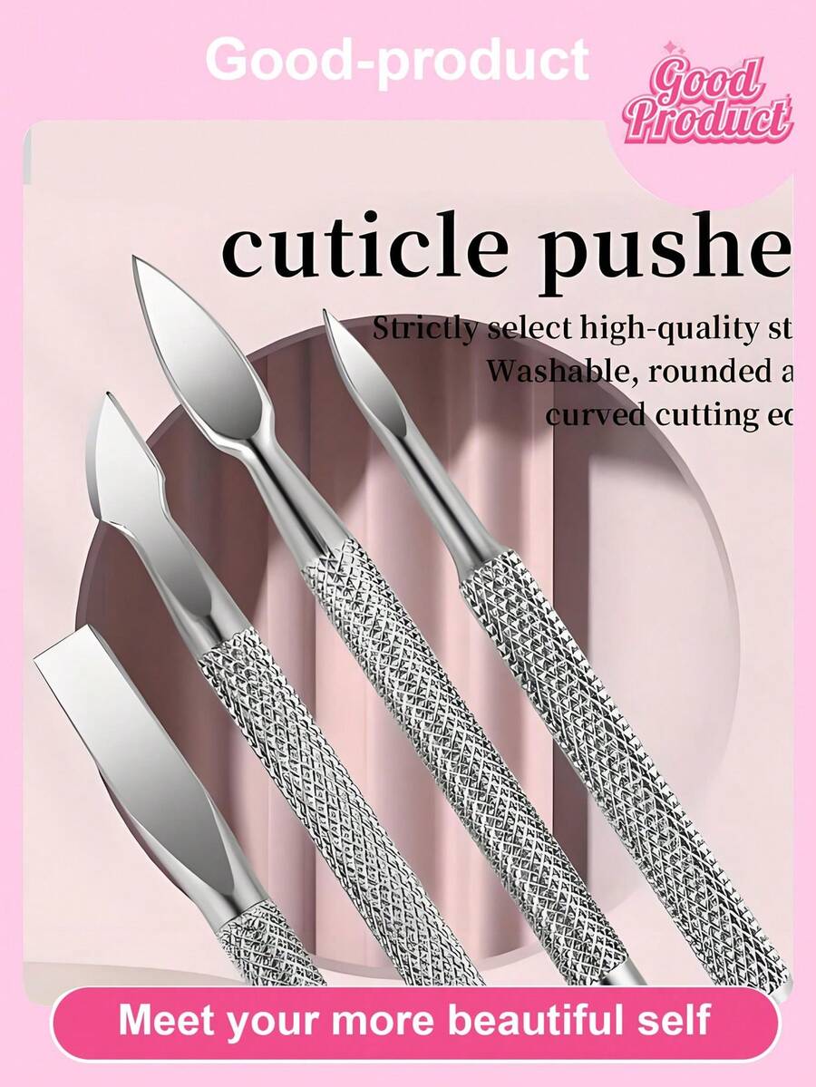 Dead Skin Push Knife, Pointed-Edge Spoon-Shaped Double-Head Dead Skin Remover And Cleaner, Nail And Pedicure Care Tool, Used For Dead Skin Removal And Nail Care - Multicolor - View 1