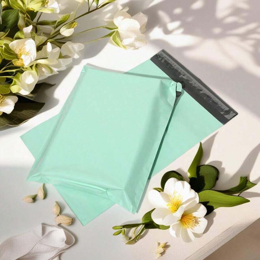 50pcs/Pack Thick Waterproof Universal New Material Mint Green Packing Express Bags - Mint Green - View 1