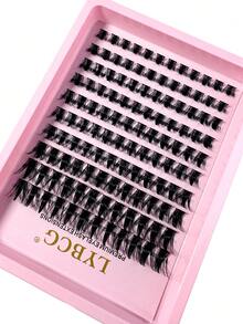 Manga False Eyelash D Curl 120 PCS Lash Clusters Wispy Cluster Eyelash Extensions Puffy Individual Lashes 9-16mm Waterproof Natural Lash Extension DIY Cluster Lashes With Soft Thin Band For Parties, Festivals Strip Lashes,Lashes,Eyelashes,Fake Lashes-3 - màu đen - Xem 4
