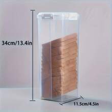 1个密封面包盒 - 透明塑料食品储物盒，带隔板，可重复使用长方形密封午餐盒，厨房必备收纳用品，透明设计 - 彩色 - 查看 9