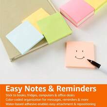 Mininotas Adhesivas Rectangulares, 3, 81cmx 5, 08cm, Libretas Autoadhesivas de Colores Brillantes, Fciles de Pegar en Hogar, Oficina, Cuaderno, 70 Hojas/Bloc, Paquete de 24 - 7,6 x 7,6 cm + paquete de 12 - Ver 7