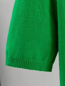 GIGOGOU Women's Short Sleeve Knit Cardigan T-Shirt, Soft And Comfortable, Suitable For Daily Wear, Spring/Summer - Green - View 9