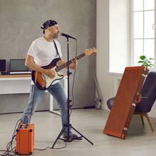 Brown Square PU Hard Case For Electric Guitar - Protective Storage Bag Fits ST TL Burning Fire 170 Style Guitars For Travel Practice Use - Mặc định - Xem 8