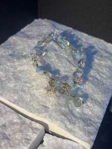 1 Piece Of Natural Vintage Bohemian Healing Amethyst Bead Elastic Bracelet Suitable For Daily Wear, Bridal Wedding Holiday Jewelry Gift