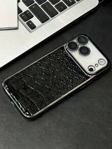 复古奢华动物纹仿皮手机壳，兼容 17 Pro Max、17 Pro、17、17 Air、16 Pro Max、16 Pro、15 Pro、15 Pro Max、14 Pro、13 Pro Max、13 Pro、12 Pro Max、16、15、14、13、12、11，电镀工艺，摄像头保护，防震保护套 - 黑色 - 查看 6