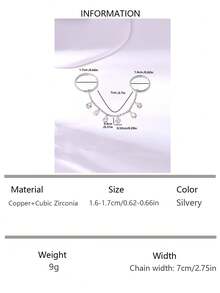 1 Pc Fashionable Copper Inlaid Cubic Zirconia Chain Tassel Adjustable Ring, Women's Jewelry For Wedding Party Accessory, Wedding Gift - Silver - View 16