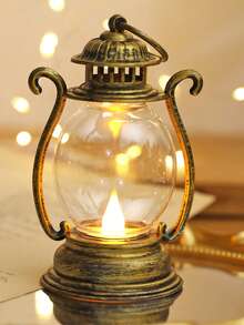 1 pieza Linterna LED vintage de mano (con batería), linterna LED de decoración de mesa interior, linterna de decoración del hogar, linterna LED de decoración para boda, fiesta, vacaciones, campamento, decoración de armario - Huang Guang - Ver 10