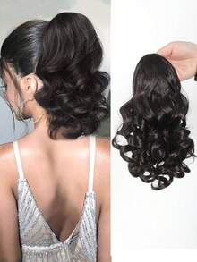 Ekstensi Rambut Ekor Kuda Pendek Keriting dengan Tali Serut, Potongan Rambut Sintetis Jepit, Elegan untuk Pemakaian Sehari-hari, Aksesori Rambut - MultiWarna - View 13