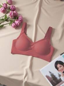 2件套简约舒适女士运动文胸，无钢圈，纯色 - 彩色 - 查看 3