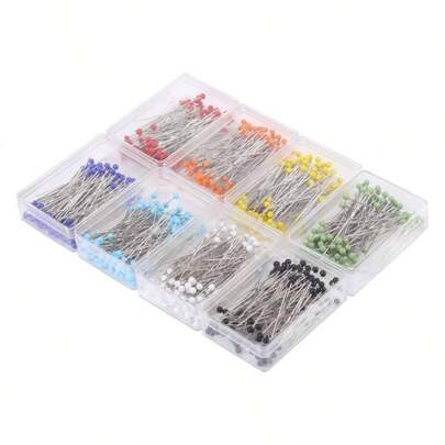 800/ 1000Pcs Alfileres Multicolores, 1, 45 Pulgadas/ 3, 8 de Largo, Alfileres Rectos para Coser/Arte Artesanal/Decoracin/Tachuelas de Mapa. 10 Colores Disponibles. 8 Colores