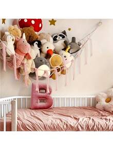 Plush Animal Hanging Bed (Corner) - Plush Animal Hanging Bed Frame - Cute Room Decor Aesthetic, Children/Toddler Nursery Bedroom, Boho Style - Multicolor - View 5