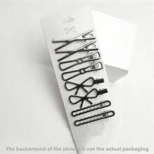 8件套女士发夹，简约百搭，适合日常佩戴，包括爪夹、发夹、发卡、发卡、发饰 - 銀色 - 查看 2