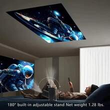 High-Resolution Home Projector, Portable, Wireless WiFi Screen Mirroring, New 2024 Model, Automatic Keystone Correction, Native 720P Resolution, 200 ANSI Lumens, Supports Screen Mirroring From Mobile Phones And Computers, Perfect For A Small Cinema In The Bedroom Or Living Room. - EU C Type Plug(220-240V) - View 9