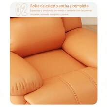 Sofá de masaje eléctrico multifuncional con carga USB, balanceo de 270 grados y posiciones ajustables para sentarse y reclinarse. Moderno y cómodo sillón reclinable individual para sala de estar. - Naranja - Ver 5