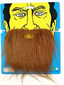 男士街头风U型人造胡须套装，适合万圣节、圣诞节、派对装饰、趣味复活节角色扮演面部用品、黑胡子假发道具，是送给家人和朋友的完美礼物 - 彩色 - 查看 13