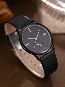 Minimalist Fashionable, Youth Exclusive: Precise Quartz Wristwatch, Classic Round Dial With Leather Strap, Comfortable , Accurate Timekeeping, Showcasing Youthful Vitality And Fashionable Taste