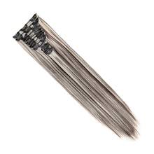 12-Piece 22-Inch Synthetic Straight Hair Extensions | Natural Seamless Invisible Clip-In, Matte Texture, Smooth & Manageable, Beginner-Friendly - Multicolor - View 13