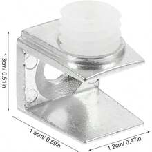 XISH OSALADI 40 Clips De Retención De Vidrio De Aleación De Zinc Soportes Para Estantes De Vidrio Para Baño Fijos Estables Para Ducha Y Muebles - 1.50X1.30X1.20CMx2pcs+como se muestra x 2 piezas - Ver 2