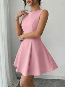 PRETTYGARDEN Women's Summer Dresses Elegant Sleeveless Boat Neck A Line  Formal Cocktail Party Wedding Guest Graduation Vacation Mini Pink  Dress Club Outfits For Women - 粉色 - 查看 5