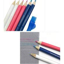 6 lpices de tela de costura con brocha para sastre Lpiz de costura para marcar tela, lpiz de gis, herramientas de trazado - Color: - Ver 4