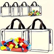 2pcs Thick Transparent Storage Bags With Sturdy Zipper And Handle - Large Plastic Storage Bags, Suitable For Travel, Toys, Clothes, Blocks, Supplies Etc. - Durable Multipurpose Rectangular Storage Bags (Can Be Used For Other Purposes), Storage Baskets - Multicolor - View 5