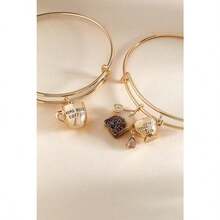 'Spill the Tea' Cup and Tea Bag Charm Bangle - como en la foto - Ver 5