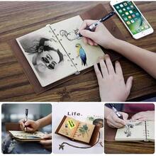 Diario de Viaje Vintage, Libreta de Bolsillo con Cubierta de Tipo Piel, Hoja Decorativa, Retro, Cuaderno Estilo Clsico - 23x16.5 Azul Cielo - Mediana (18,5x12,5 cm) + negro - Ver 7