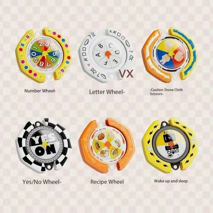 1pc Fate Spinner Fidget Toy, Creative Novelty Decision Maker, Spin Wheel To Relieve Stress, Can Be Hung On Bags Or Used As Keychain - Multicolor - View 1