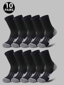 2/5/10/20 Pairs Unisex Casual Sports Mid-Calf Socks, Colorblock Honeycomb Anti-Slip Shock Absorbing Design, Suitable For Fitness, Running, Cycling, Climbing, Tennis - Multicolor - View 43