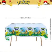 1pc Pokemon Tablecloth, Birthday Party Decoration, Pikachu Disposable Tablecloth, Table Cover, Baby Shower, Children's Toy Gift, Party Supplies