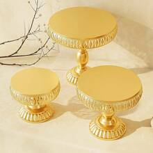 1个金色金属极简蛋糕架，甜点展示托盘，适用于婚礼、活动、生日派对、节日派对 - 彩色 - 查看 2