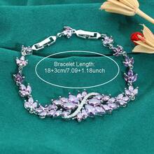 1個豪華鑲嵌手鐲，適合女性佩戴於婚禮或日常場合 - 紫色 - 查看 8