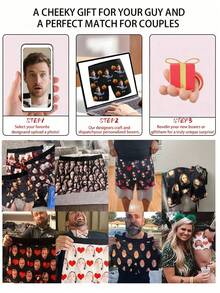 1pc Customized Men's Briefs - Personalized Photo And "Her Lollipop" Candy Design, Customized Men's Underwear | Top Birthday Or Anniversary Gift, Ideal Boyfriend Gift, Customizable Item, Men's Briefs, Men's Underwear, Men's Gift, Adult Thanksgiving Gift, Carefully Selected Versatile Boyfriend Gift - Baby Blue - View 7