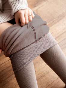 120G/200G/300G 竖条纹纯色保暖紧身裤，厚款保暖压缩紧身裤，适合秋冬季，适合 -5°C~25°C