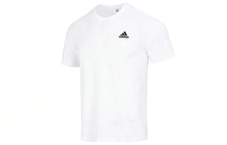 Adidas ESSENTIALS Logo Print Retro Casual Comfortable Minimalist Daily Round Neck Short Sleeve T-Shirt, White - White - View 1