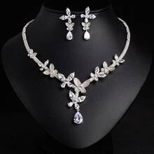 3pcs/Set Women's Fashion Jewelry Set, Jewelry Set, Accessories, Accessory Set, Diamond Necklace, Pendant, Jewelry, Necklace, Earrings, Jewelry Set, Women's Jewelry, Wedding, Wedding Accessories, Suitable For Women/Bride/Bridesmaid/Holiday/Party/Wedding/Banquet Wear, Gift - Jewelry Set - View 14