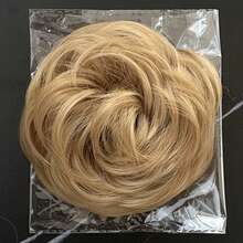 金色凌乱发髻假发片，波浪卷发发圈，合成发髻马尾辫接发，厚实盘发假发片，女士 - 彩色 - 查看 12