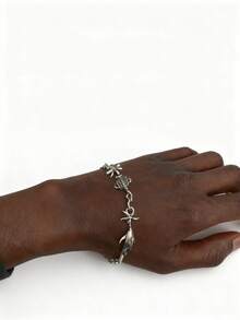 1pc Bohemian Beach Style Ocean Animal Pendant Bracelet, Unisex Wrist Accessory - Multicolor - View 3